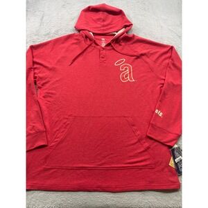 Cooperstown Collection LA Angels MLB Hoodie Mens 2XL Red Henley Pullover New